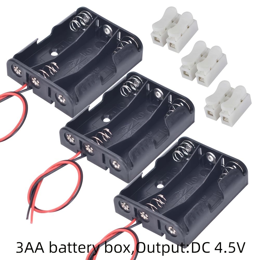 Lot De 4 Supports De Piles Aa 6 V, 4 Boîtiers De Piles Aa 1,5 V Avec
