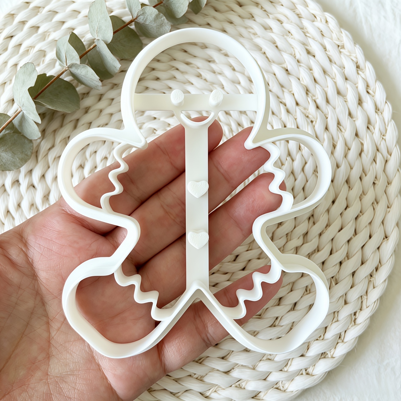 TEMU Gingerbread Polymer Clay Cutter Christmas Handcraft Tool For Jewelry Making, Festive Craft Mold For Decorative Ornaments And Photo Props, Ideal