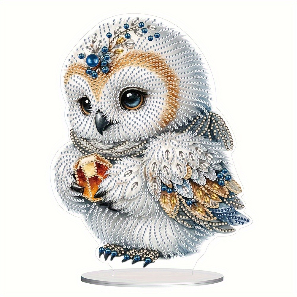 

1pc Diamond Art Painting Ornament, Cute Little Owl, Diy Diamond Art Painting, Full Special-shaped Diamond, Suitable For Beginners, For Desktop Decoration And Gifts