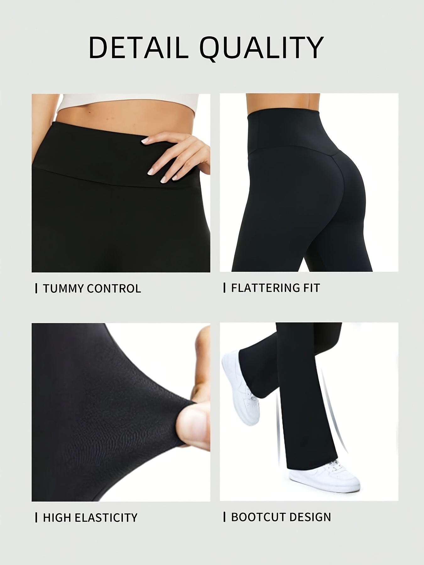 Women's High-Waisted Black Flared Pants - High-Elastic Lightweight Breathable Yoga & Dance Pants with Tummy Control, 4-Way Stretch, Line-Up Hips for Casual & Workout Wear, Yoga Pants