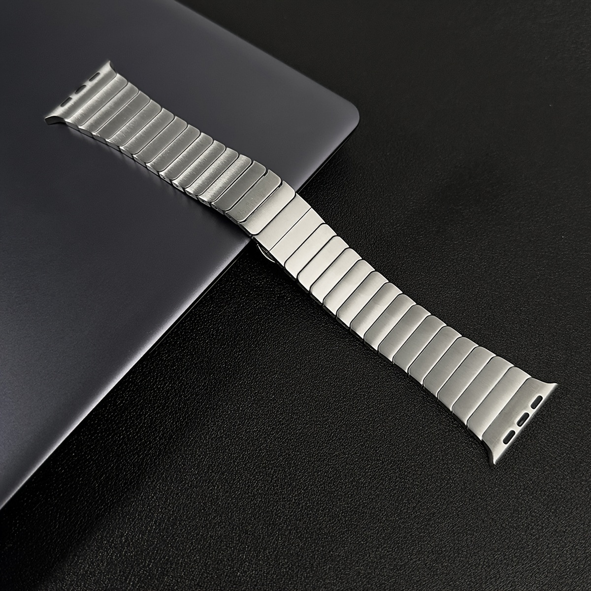 1pc paslanmaz çelik saat bantı for iwatch serisi 1-9/se, i̇ki ton metal değiştirme kayışı ile kelebek klap, 42-49mm uyumlu - i̇deal hediye ayrıntılar 9