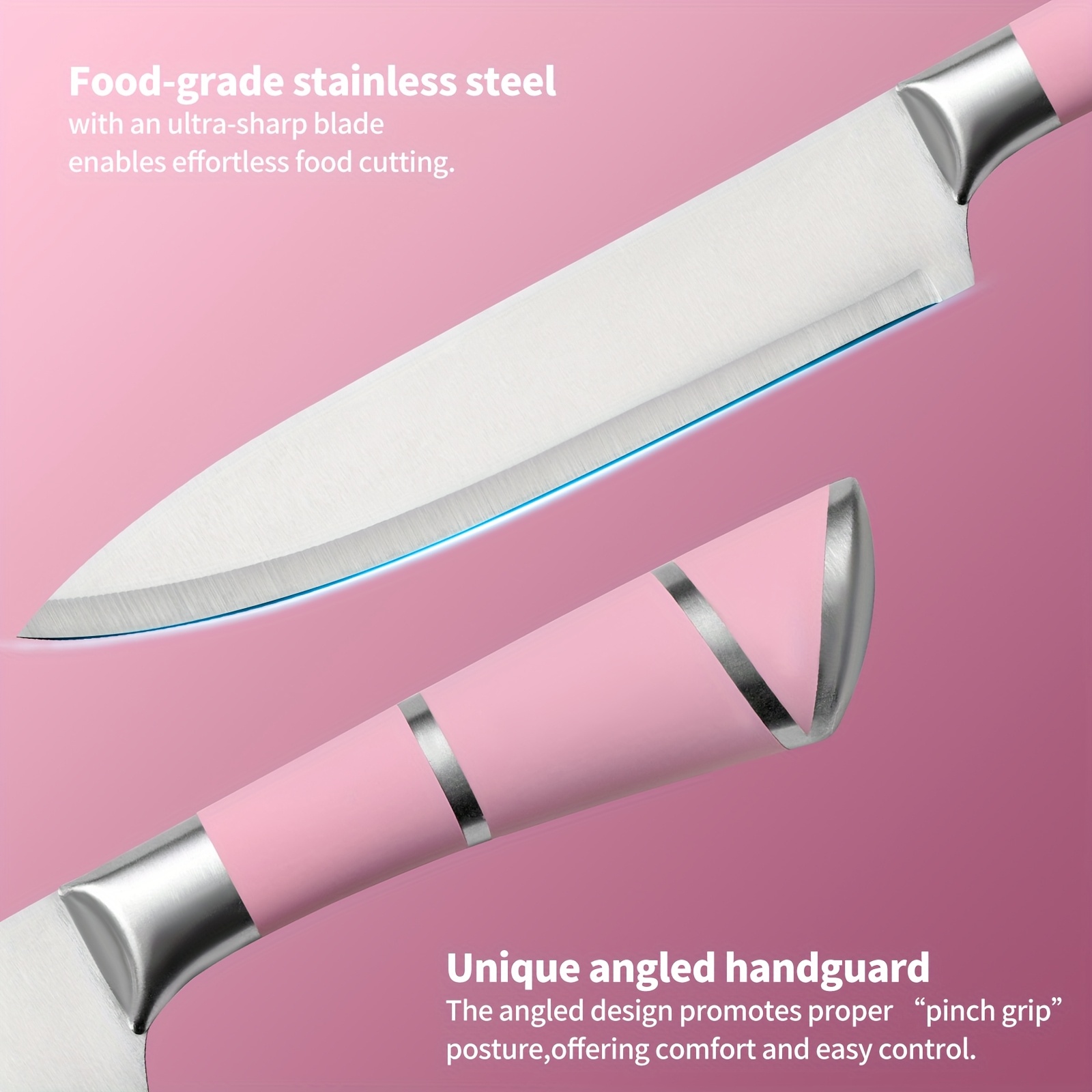 9pcs Kitchen Chef Knife Set - with Knife Holder - Built-in Knife Sharpener Block - Ergonomic Handle, Cooking Tools - Meat Cutting Knife, Bone Cutting Knife, Utility Knife, Cutting Knife, Used for Cutting Fruits And Vegetables - Gift Recommendation