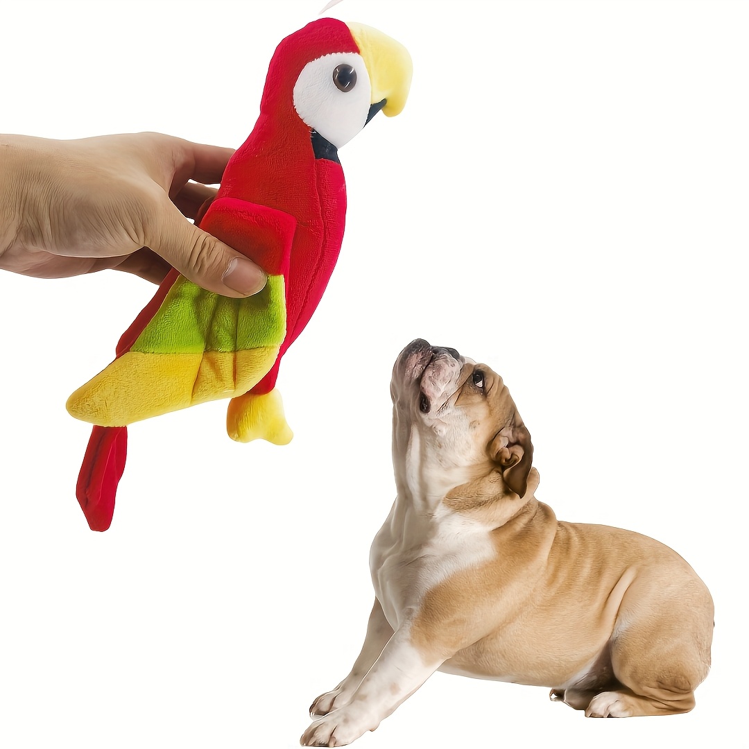 Cute Simulation Parrot Plush Toy - Durable, Soft, Chewy, Interactive Fun - Pet Grinds Teeth, Relieves Boredom, Suitable for Small and Medium-sized Dogs