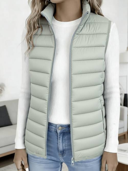 womens lightweight stand collar short vest jacket zippered vest zippered jacket korean style short outerwear short warm vest for petite women elegant winter vest for women womens vests and jackets