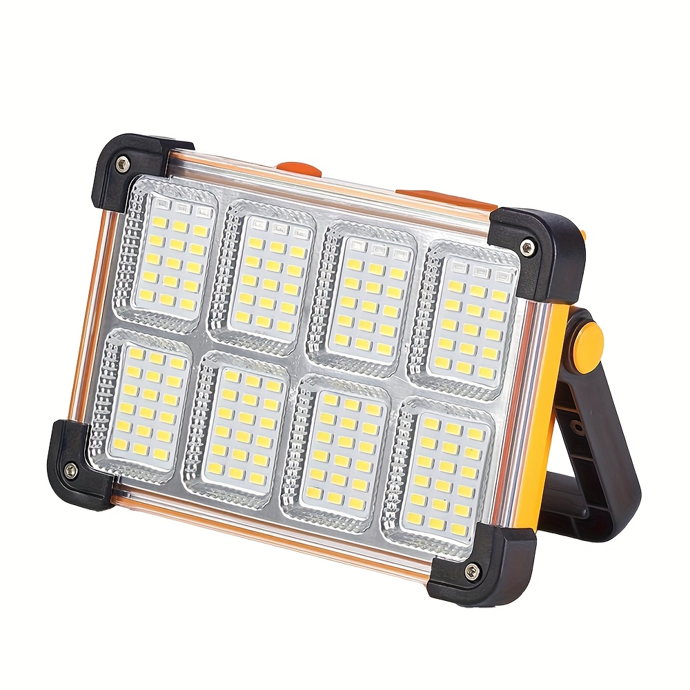 TEMU 1pc 180° Adjustable Solar Floodlight, Portable Multi-functional Emergency Handheld Lamp, Usb-charging Led Spotlight, Searchlight, , Warning