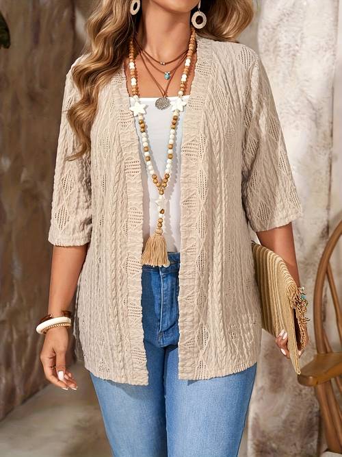 plus size plus size womens spring summer out half sleeve breathable and versatile flattering on everyone exquisite weaving for daily wear vacation outfits