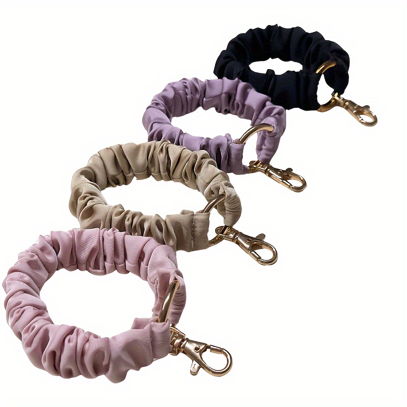 

Wristlet Keychain For Women Scrunchie Bracelet Key Ring With Clip Closure Stretchy Wrist Lanyard Keychain For Car Keys