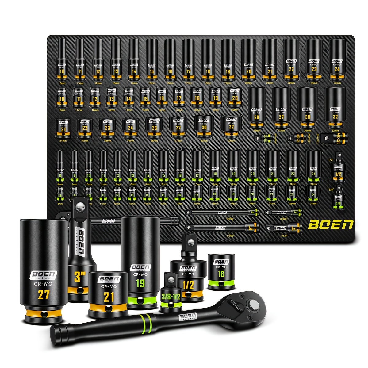   80pcs 1 2 3 8   impact socket set 6 point professional metric deep shallow sockets 8 32mm cr mo   1 2 drive 90 tooth ratchet wrench for high torque applications
