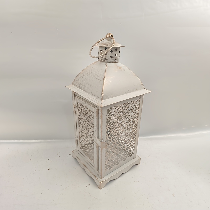 TEMU 1pc Bougeoir à quatre côtés en cuivre avec motif de pièce de monnaie, bougeoir suspendu en fer creux, ornement de bougeoir marocain pour mariage