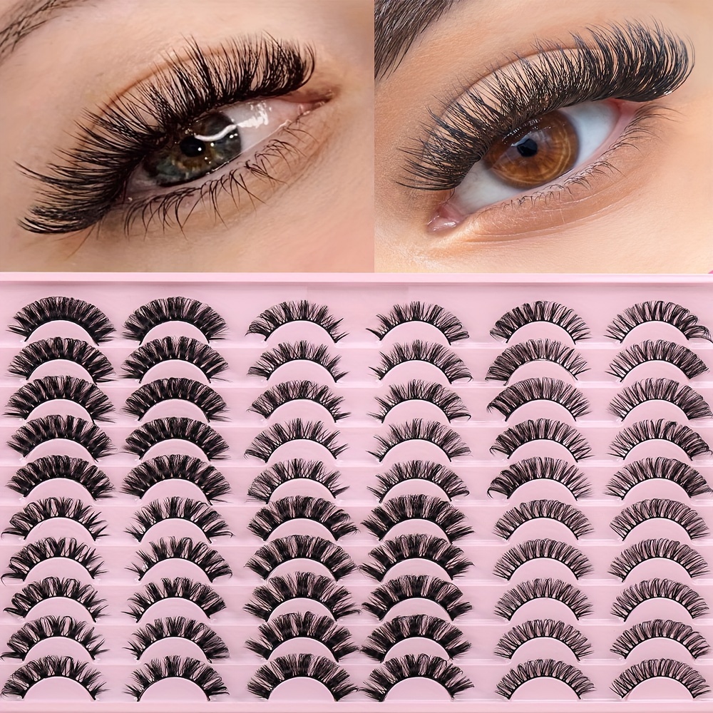 

30 Pairs Mixed Styles False Eyelashes Set - Cat Eye, Russian Dd , Natural, Cross, Fluffy - Dd Multi-length Lashes, Easy Application For Beginners, Durable & Reusable