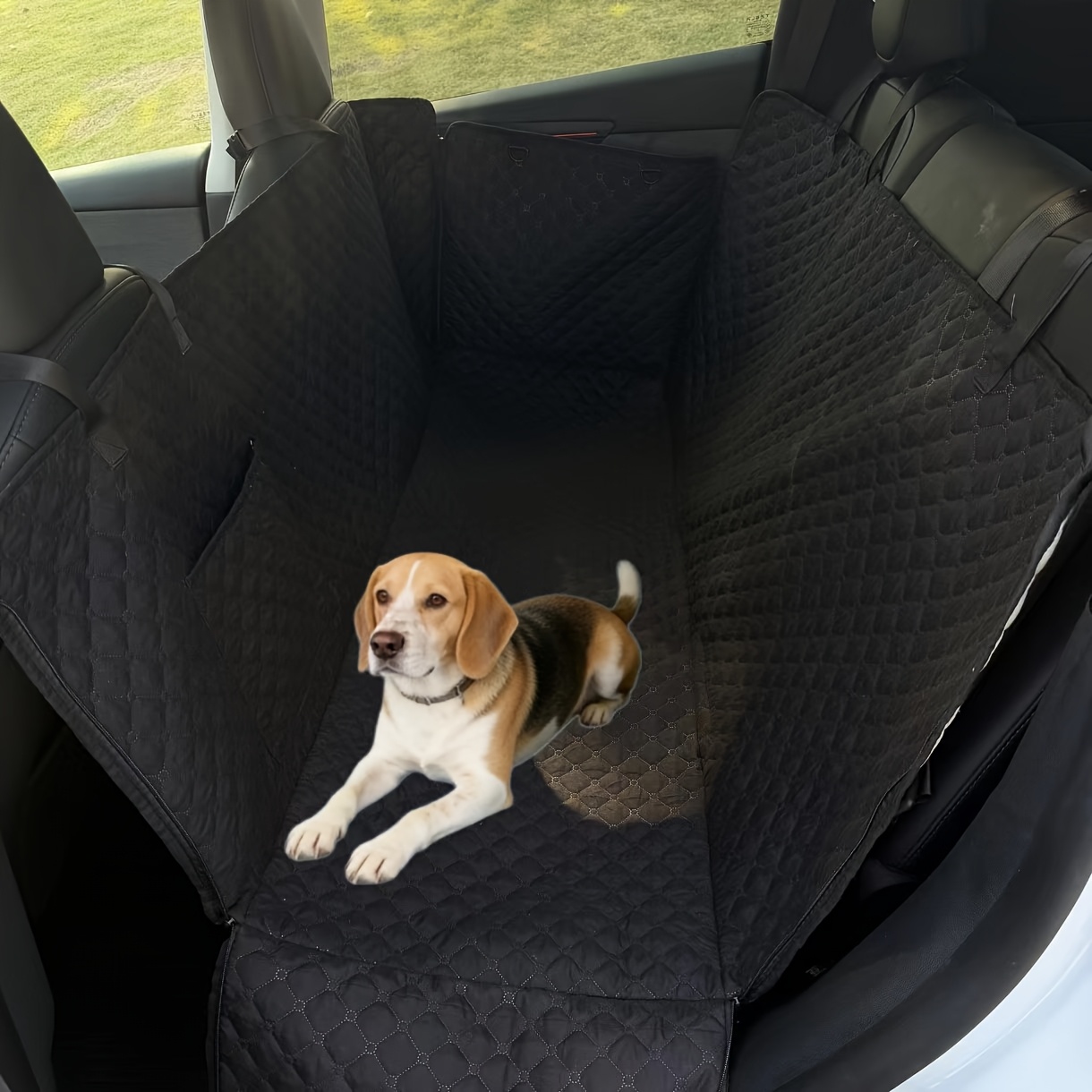 TEMU Pet Car Seat Cover, Scratch-resistant, Non-slip, Dirt-proof, Breathable, Durable, Dog Car Hammock, Machine Washable, Suitable For Most Sedans,