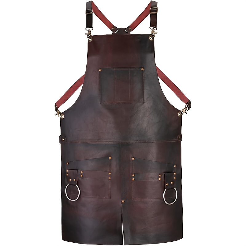 TEMU Tablier Premium en Similicuir avec Logo Personnalisable, Coiffure, Barman, Barista, Machine à Café, Artisan, Vêtement de Travail, Tablier de