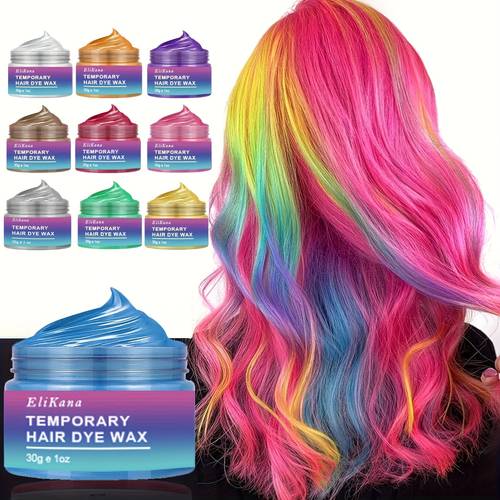 temporary hair dye colored temporary hair wax dye easy to work with and wash suitable for christmas parties cosplay and halloween