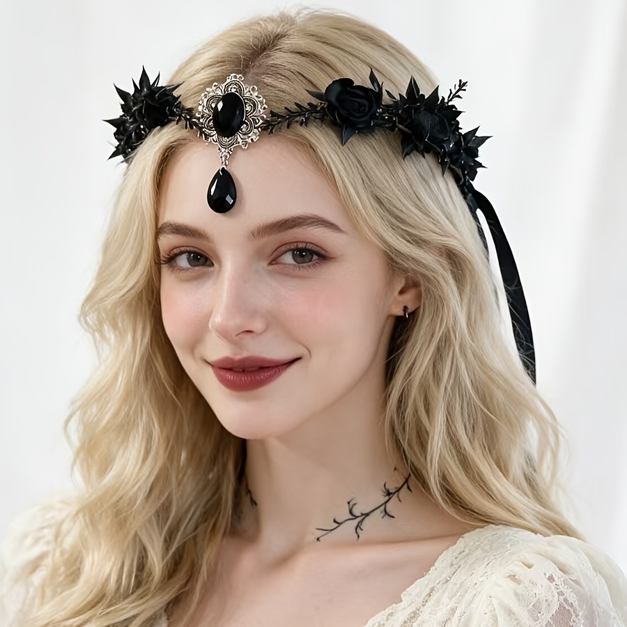 TEMU Accessorio per capelli a per Halloween, corona abbinata per feste e