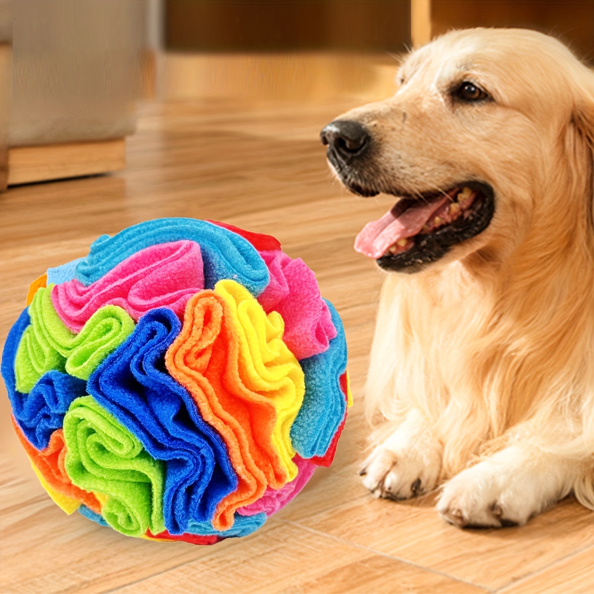 

Durable Fleece Dog Snuffle Ball, Interactive Chewing Toy, Promotes Mental Stimulation And Natural Foraging Skills