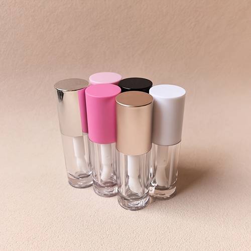 three 6ml lip gloss filling bottles plastic containers with brushes empty cosmetic jars portable travel sized transparent lip gloss and lipstick tubes for samples