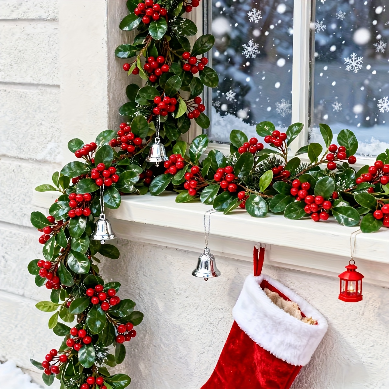 2pcs home christmas decorations artificial holly
