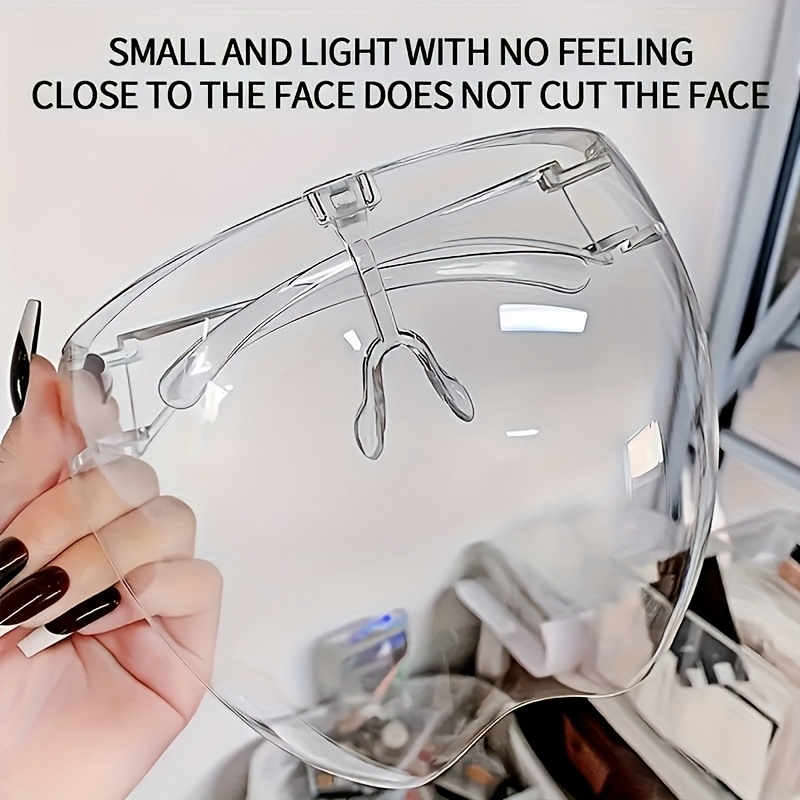 

A Professional Full Face Mask, Clear Acrylic Mask, Dust And Fog Proof Kitchen Cooking Accessories, , Lightweight , Tools And Accessories - Suitable For Nail And Casual Wear