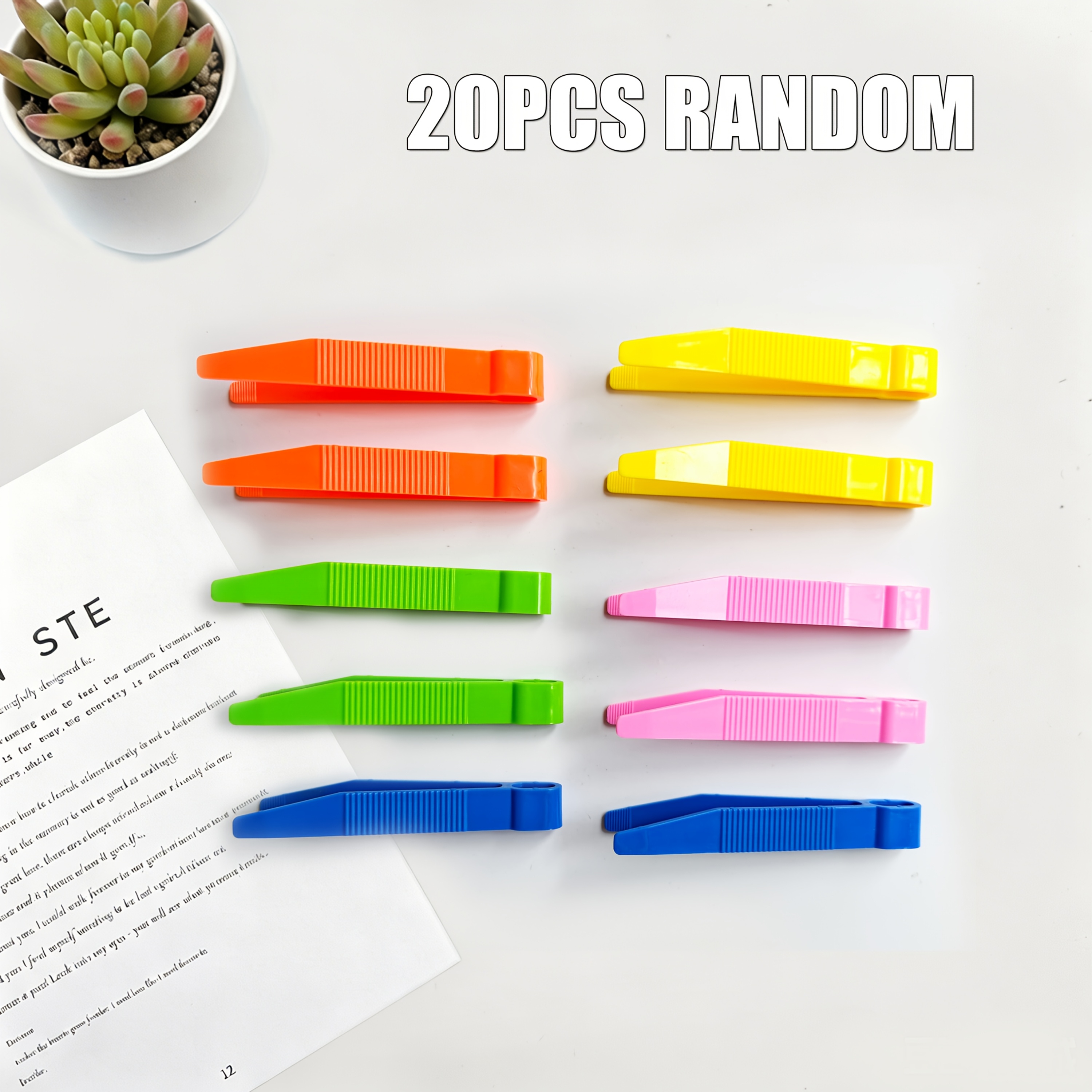TEMU Set di 20 pinzette a clip in plastica resistente qualit� per motricit� fine per bambini, strumenti per di piante e insetti, per bomboniere per