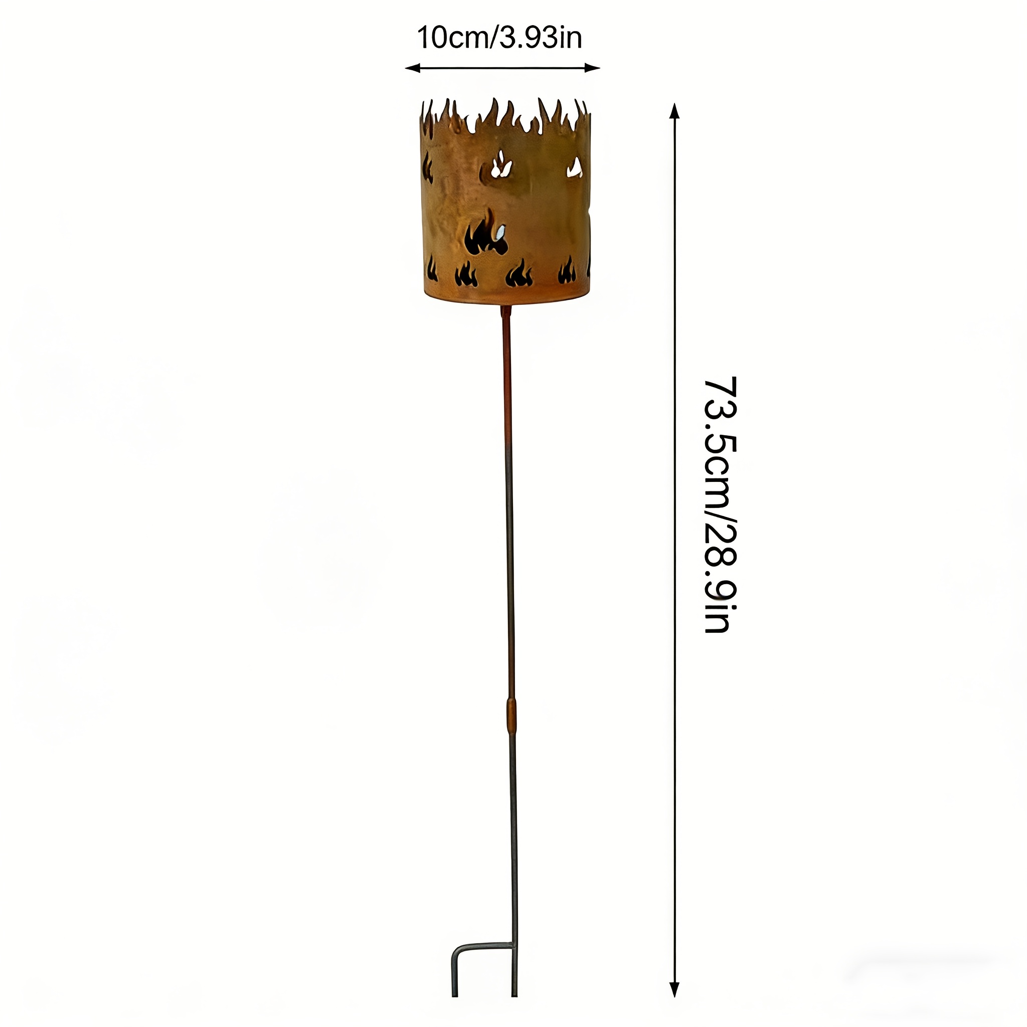 E-shop 【3D】 [3D] 1 Neue ländliche Retro rostige Metall-Flammen- Outdoor Garten Fackelhalter Hof Rasen Dekorationspfahl Atmosphäre Beleuchtung Ornament