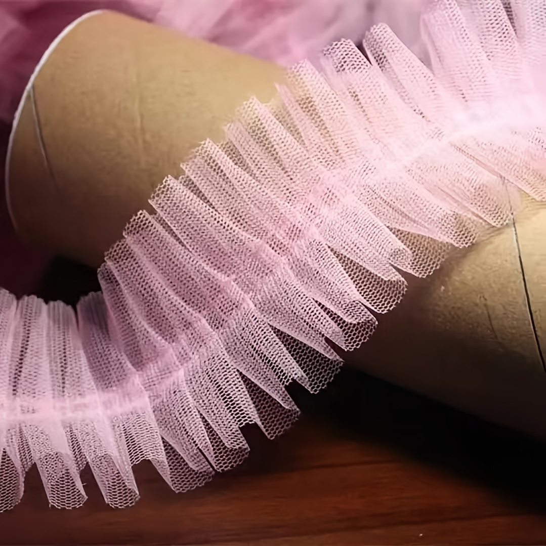 TEMU 1 pièce de tulle dentelle dense double face multicolore pour vêtements à faire soi-même, robe, jupe, décoration de bord, accessoires de couture