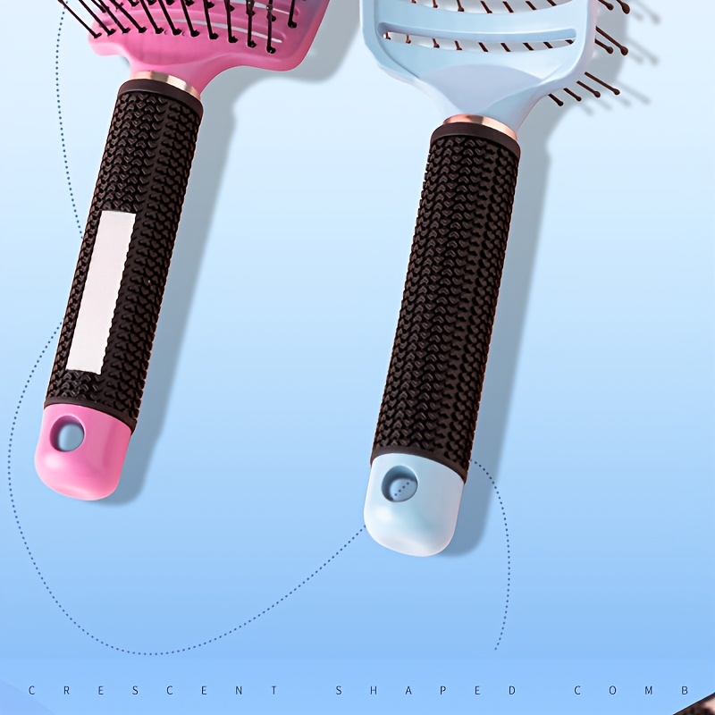 Gradient Hollow Large Curved Comb for Smooth Curls