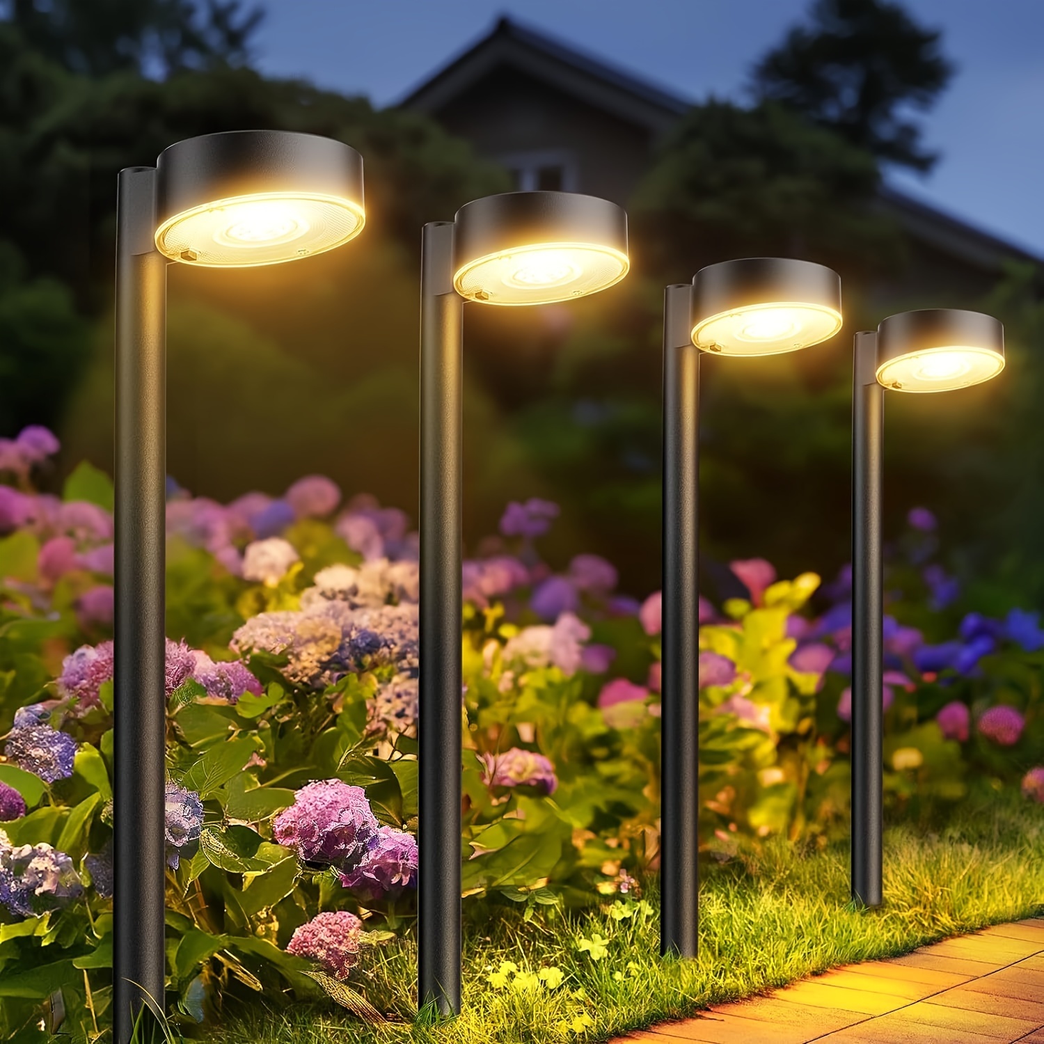 

8 Pack Solar Pathway Lights Outdoor, Bright 12 Led Ipx5 Waterproof Solar Lights Outdoor For Yard, Over 12hrs Long Lighting Solar Powered Garden Lights For Outside Patio Path