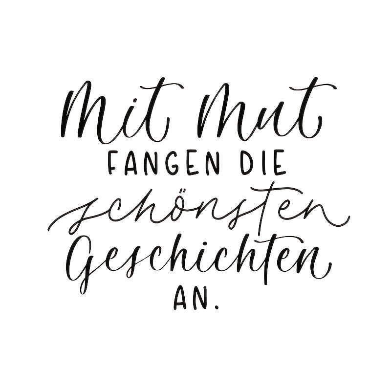 The Story Begins With , German , Mirror Sticker, Decoration For Bathroom, Car Sticker, Car Window Decoration, Vinyl Sticker