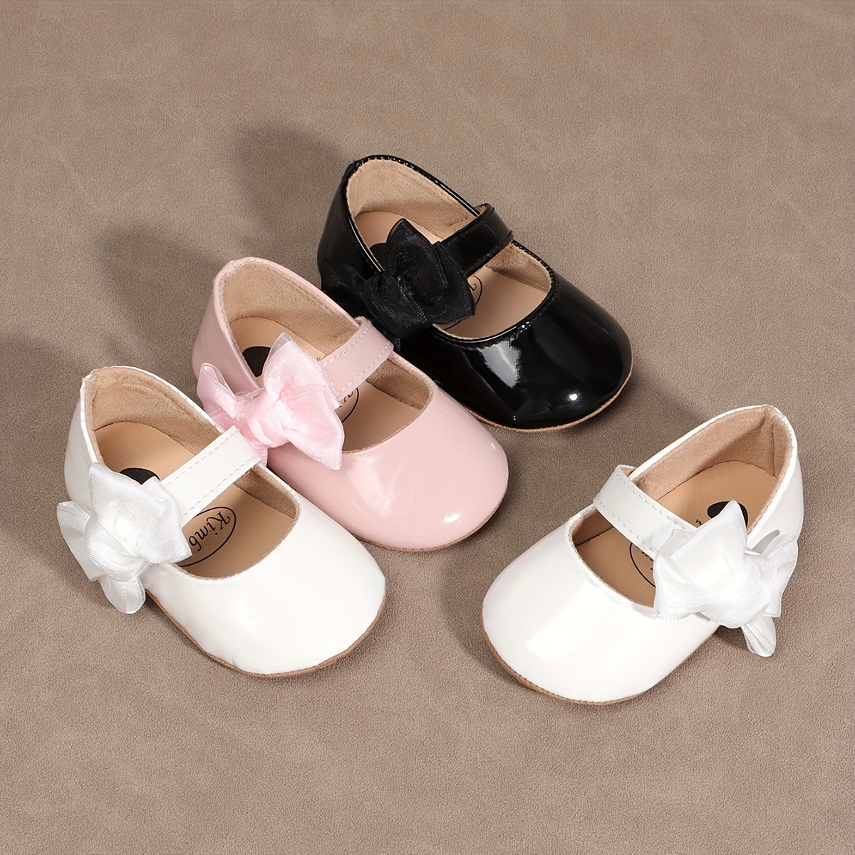

Lively & Cheerful Trendy Cute Bowknot Solid Color Shoes For Baby Girls, Lightweight Non-slip Walking Shoes For Spring And Autumn
