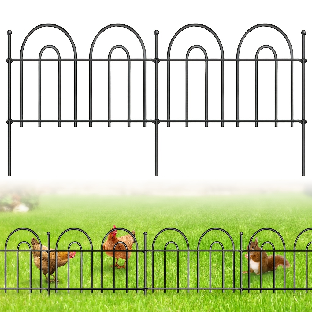 TEMU 【2d Flat】 [2d Flat] Springup 10 Panels Decorative Garden Fence Measuring 32cm In Height And 42cm In Width, Designed As An Animal Barrier With An