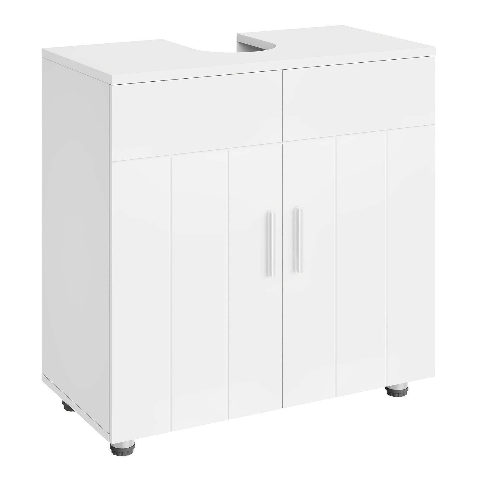 Image of 1pc Sink Base Cabinet, Base Cabinet, Dressing Table, Bathroom Cabinet With 2 Doors, Adjustable Partitions, Metal Hinges, Country House 60x60x30 Cm