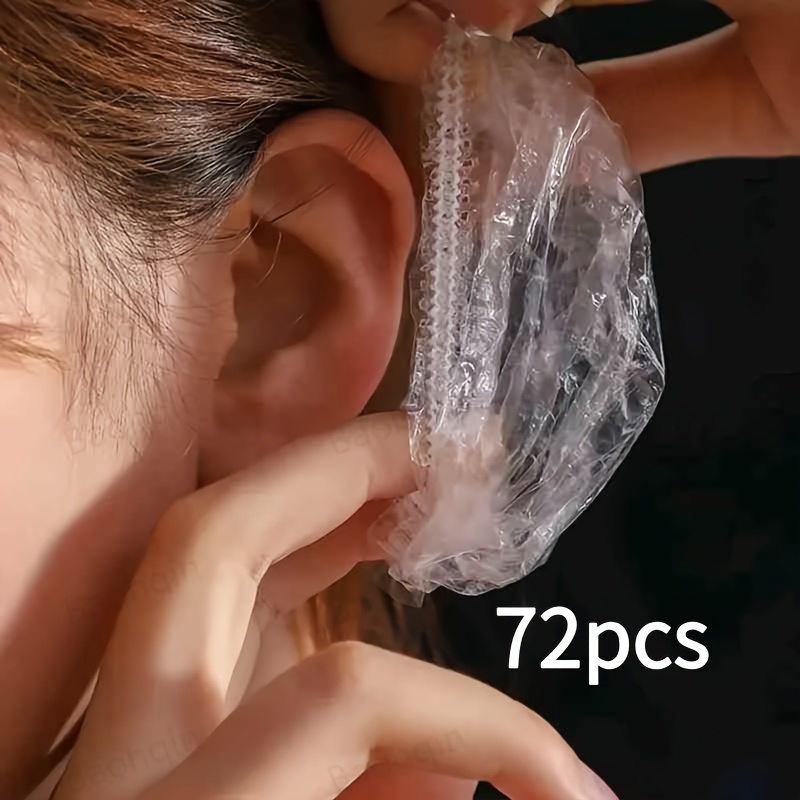 Ezymat 72pcs/152pcs/202pcs . Pet Waterproof Ear Protectors, Disposable Hair Ear Caps For Salon And Home Use