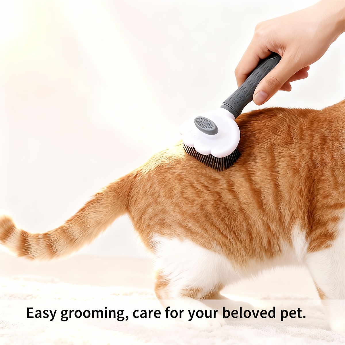 3pcs   pet grooming brush set 1 button self cleaning comb   deshedding tool for loose hair and massage Product details 3