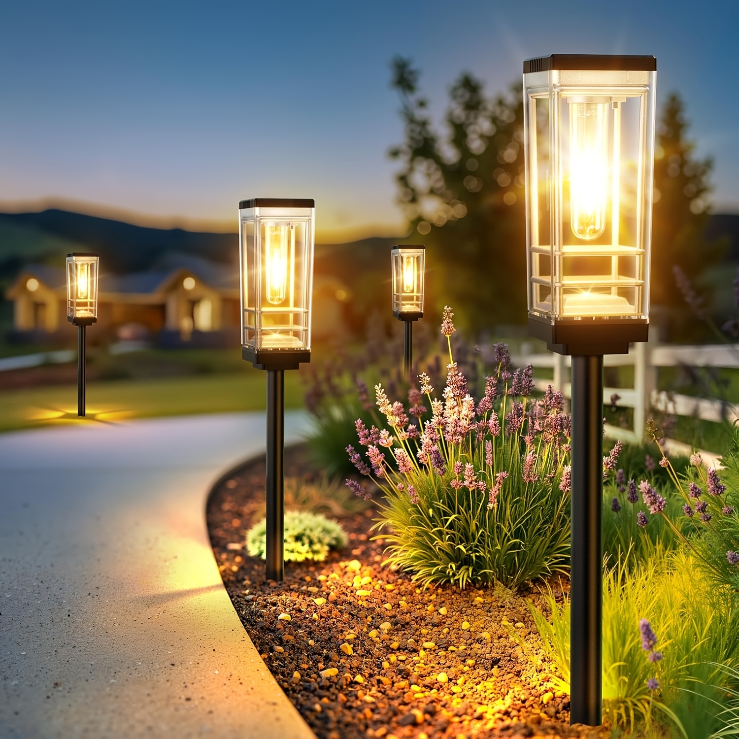 Image of 6/4/2 Pack Solar Pathway Lights Outdoor, Led Garden Solar Lights Outdoor Ipx5, Auto , Landscape Lighting For Outside Garden Yard Patio Walkway Driveway