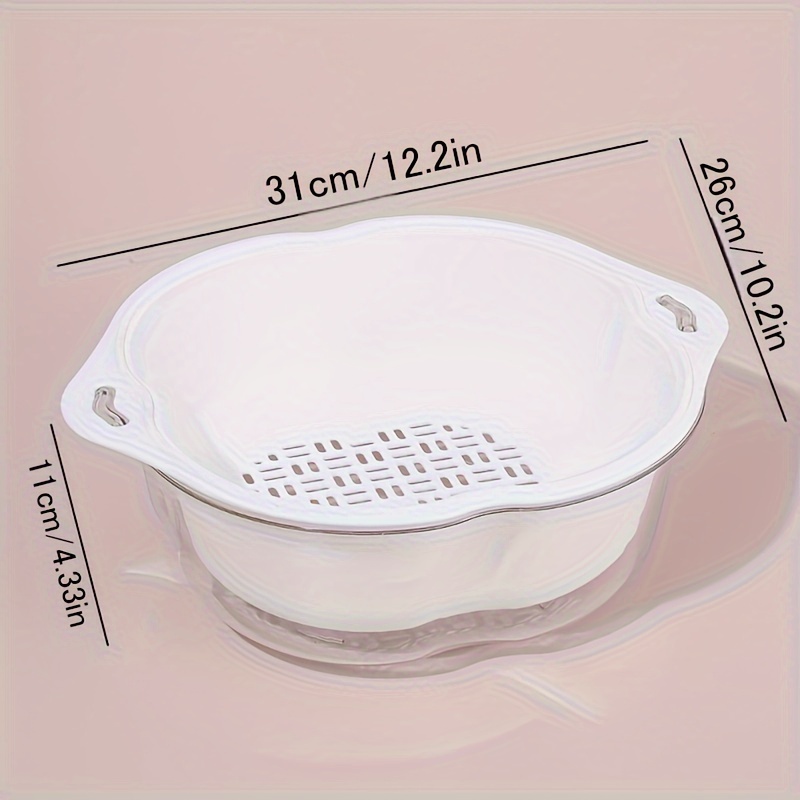 Contemporary Plastic Colander Basket Set Multipurpose Temu