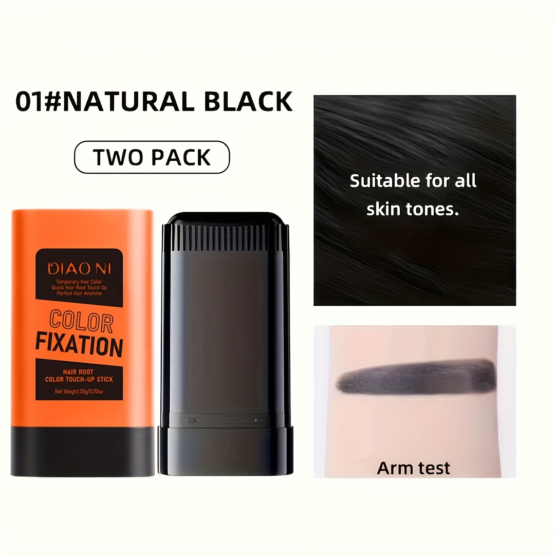 TEMU 2pcs Hair Root -up Stick, Disposable Hair Dye Sticks, Portable Hair Dye Sticks, Long-, Covers Gray, Includes Plant-based Squalane, Perfect For Touch-ups, , Suitable For All Hair-types