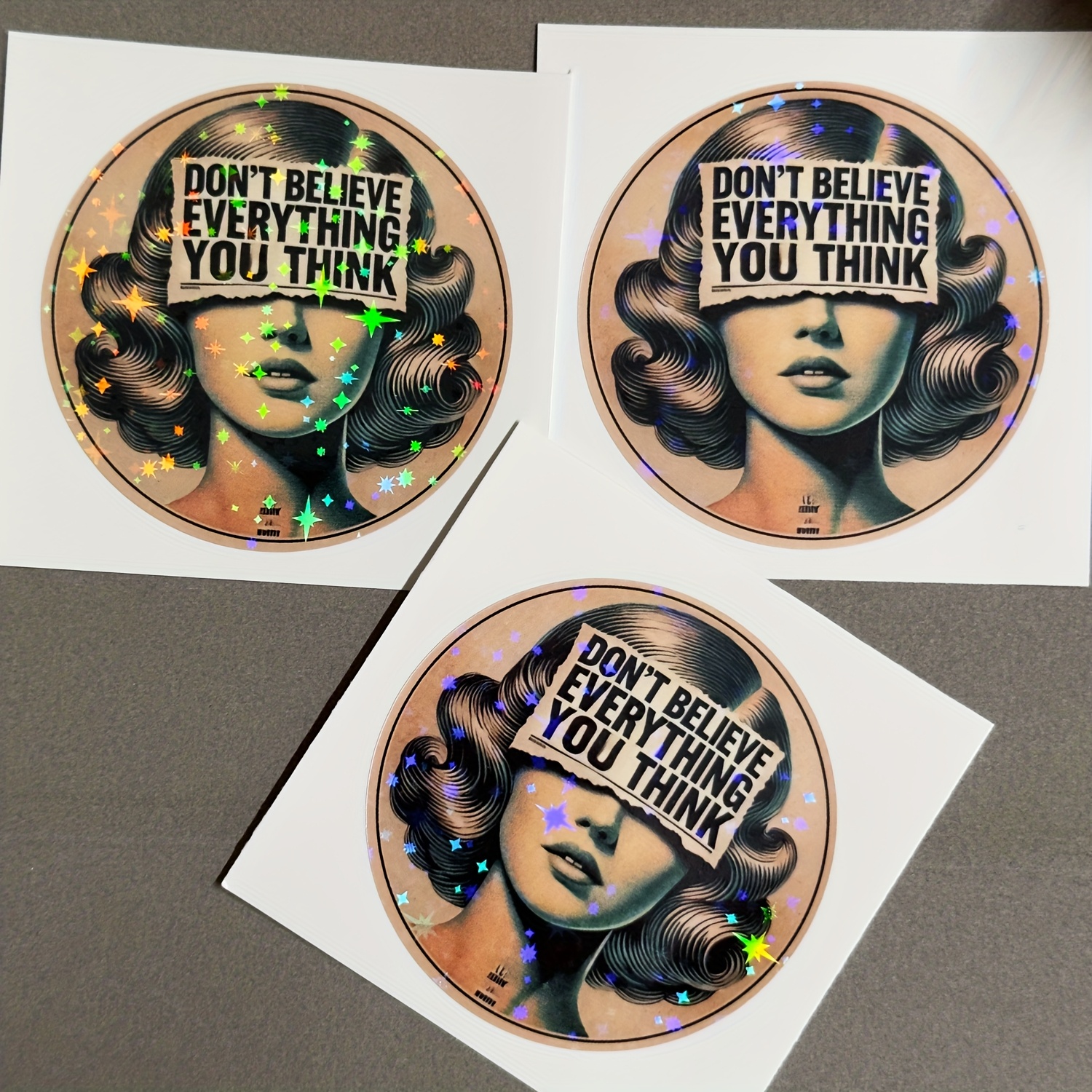 Image of 1pc/3pcs/5pcs "don't Believe Everything You " Sticker | , Water Bottles, Journals | Great For Young Adults, Humor Lovers, And Self- Enthusiasts | Ideal Gift For , Family