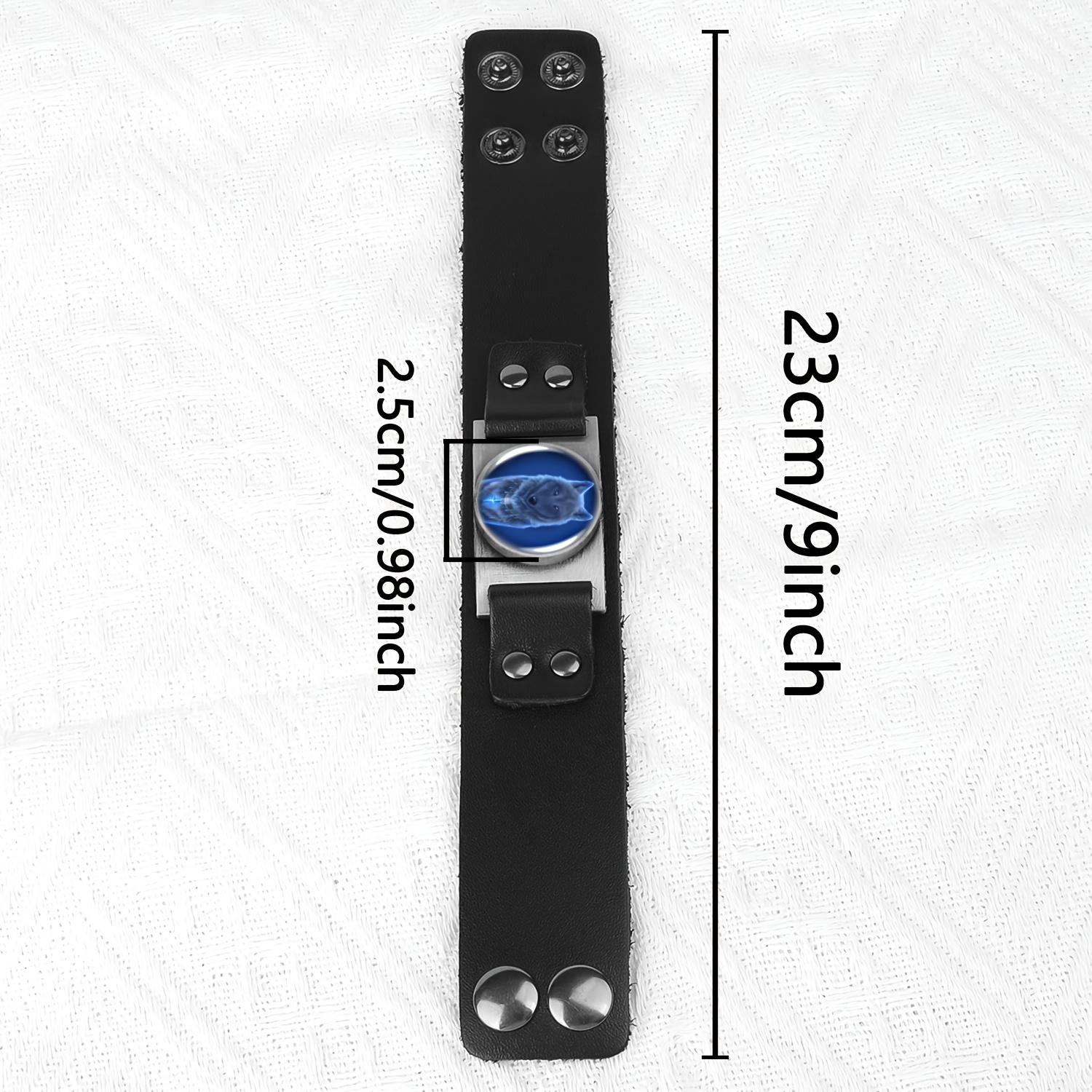 Unisex Mysterious Blue Wolf Head Adjustable Bracelet
