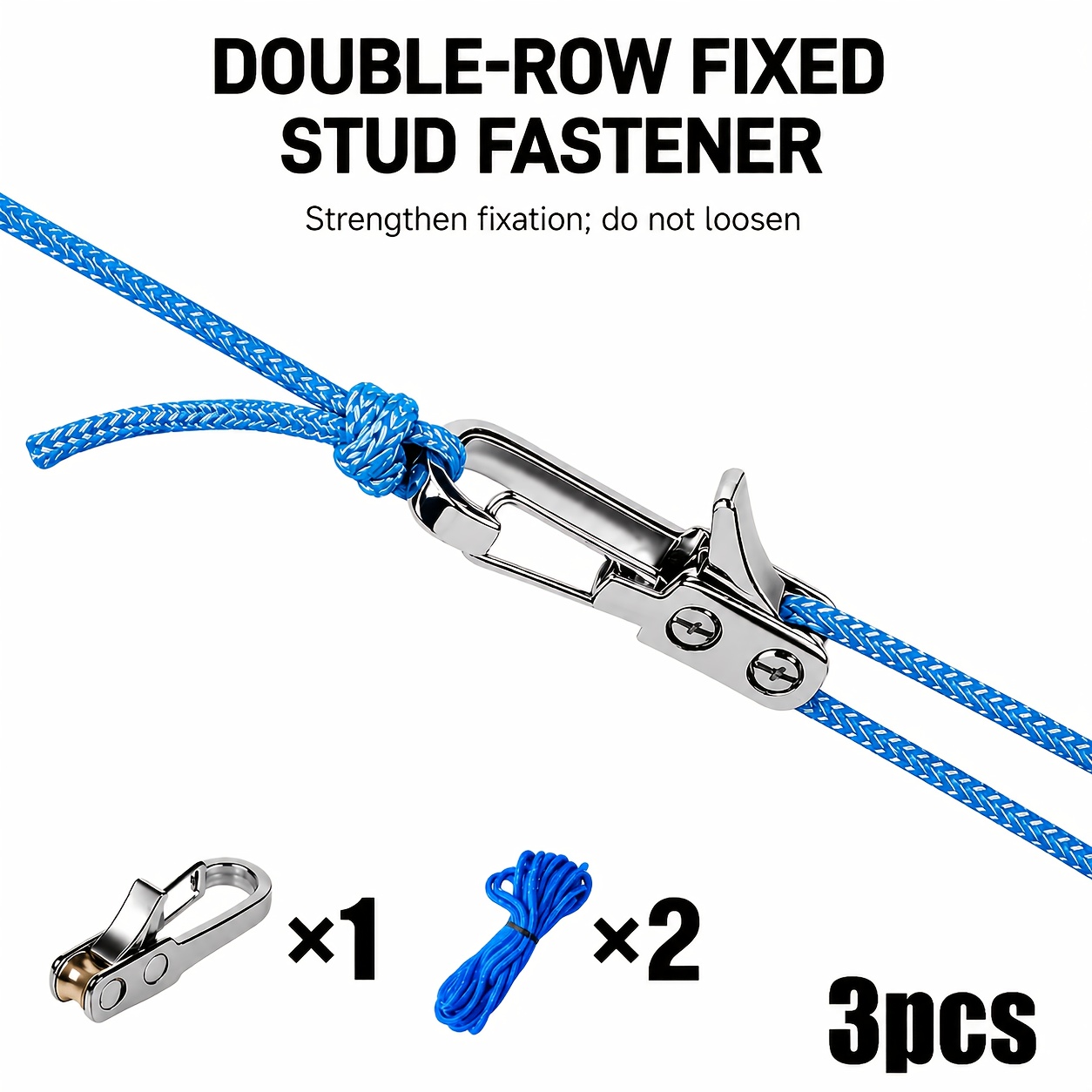 TEMU Durable Rope With Roller Tensioner Set, Adjustable Pulley System With Buckle, Load Capacity 66.14 Lbs, Suitable For Camping Tents, Canopies,