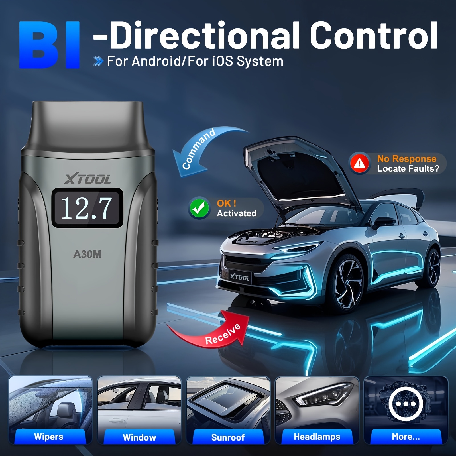 XTOOL Anyscan A30M V2.0 (2026) Wireless OBD2 Scanner, 26+ Reset Services, 22 Languages, Bidirectional Full System Diagnostic Tool, FCA, CAN FD Protocol & Lifetime Free Updates