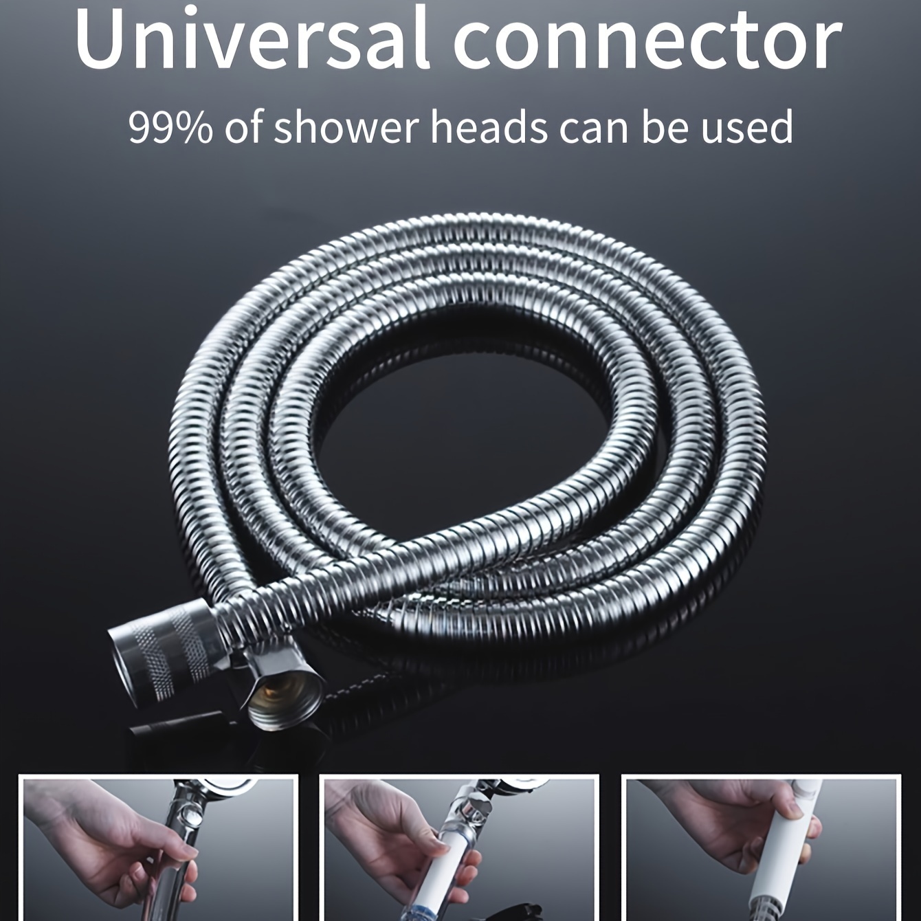 

Luxurious Rainfall Shower Experience: 5ft Stainless Steel Hose - Anti-explosion, Encrypted For Hot Water - Ideal For Bathrooms & Water Heaters