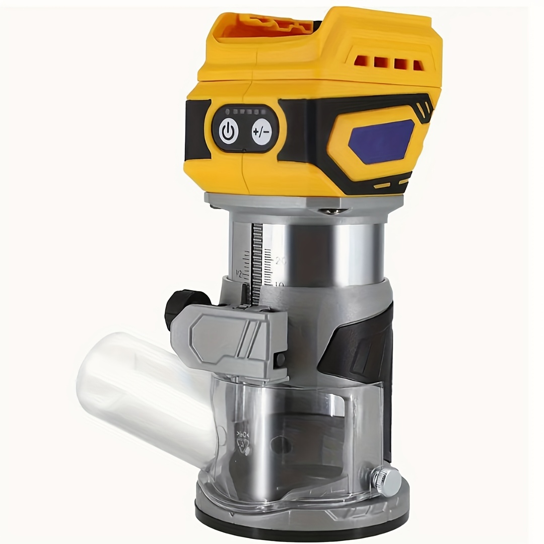 TEMU Fraiseuse Fil, Compacte, Moteur Balais, pour Batterie for Dewalt 20V MAX - 1300W, Base Fixe, Guides de Bord et à Rouleaux, Boîtier Transparent