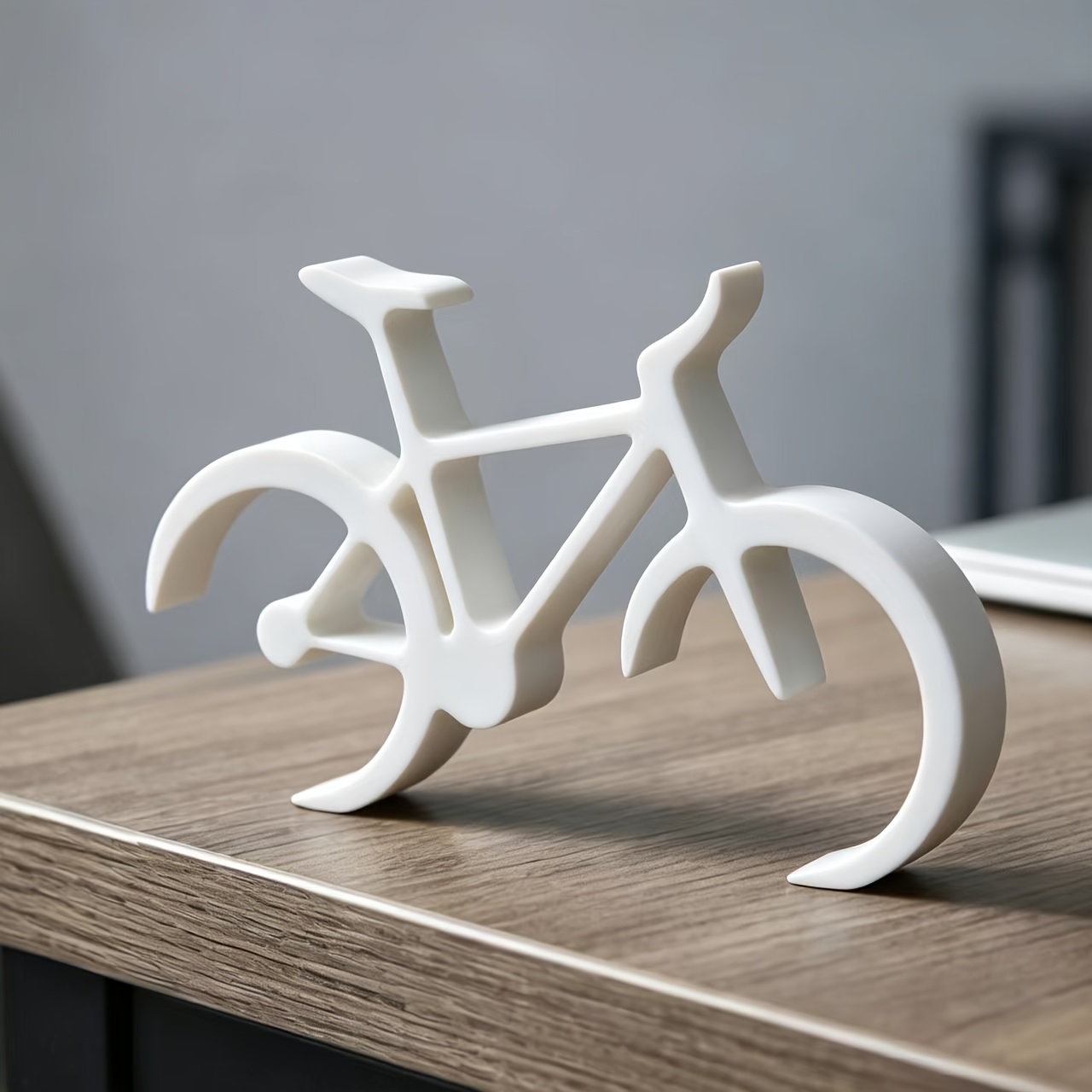 TEMU Collectible Figurines, Minimalist Abstract Bicycle Sculpture Modern Geometric Bike Statue Home Tabletop Decor Office Desk Ornament Living Room