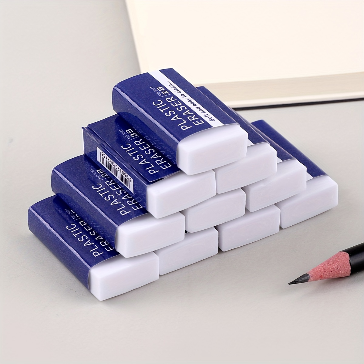 

10pcs/bag 2b Clean Eraser Exam Sketching Drawing Pvc Eraser Clean And Minimal Scrap Stationery Set