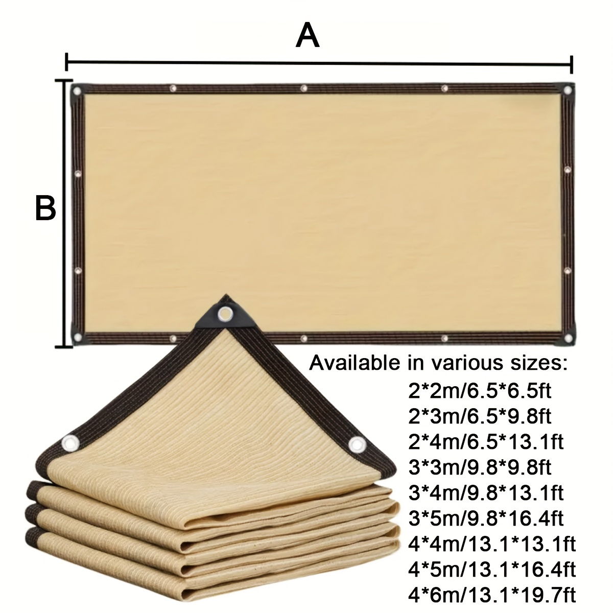 item picture high density breathable sunshade net beige multi size suitable for outdoor courtyards picnics carports and garden sunshade balcony and   colored breathable sunshade net
