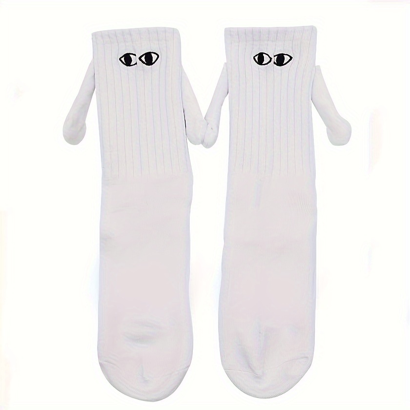 whimsical 3d hand in hand socks magnetic   calf socks slouchy socks with cute   hand in   socks