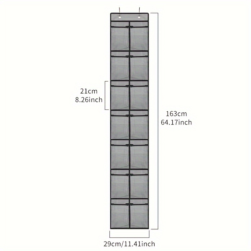 TEMU 14-pocket Over-the-door Shoe Organizer - Foldable Mesh Storage Bag For Home Use