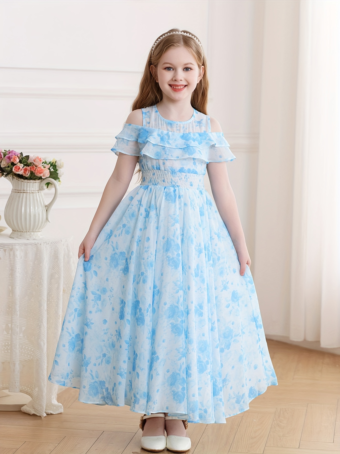 open lace back dress Special Gift Holiday Princess Dress – Mia Belle Girls main image 0