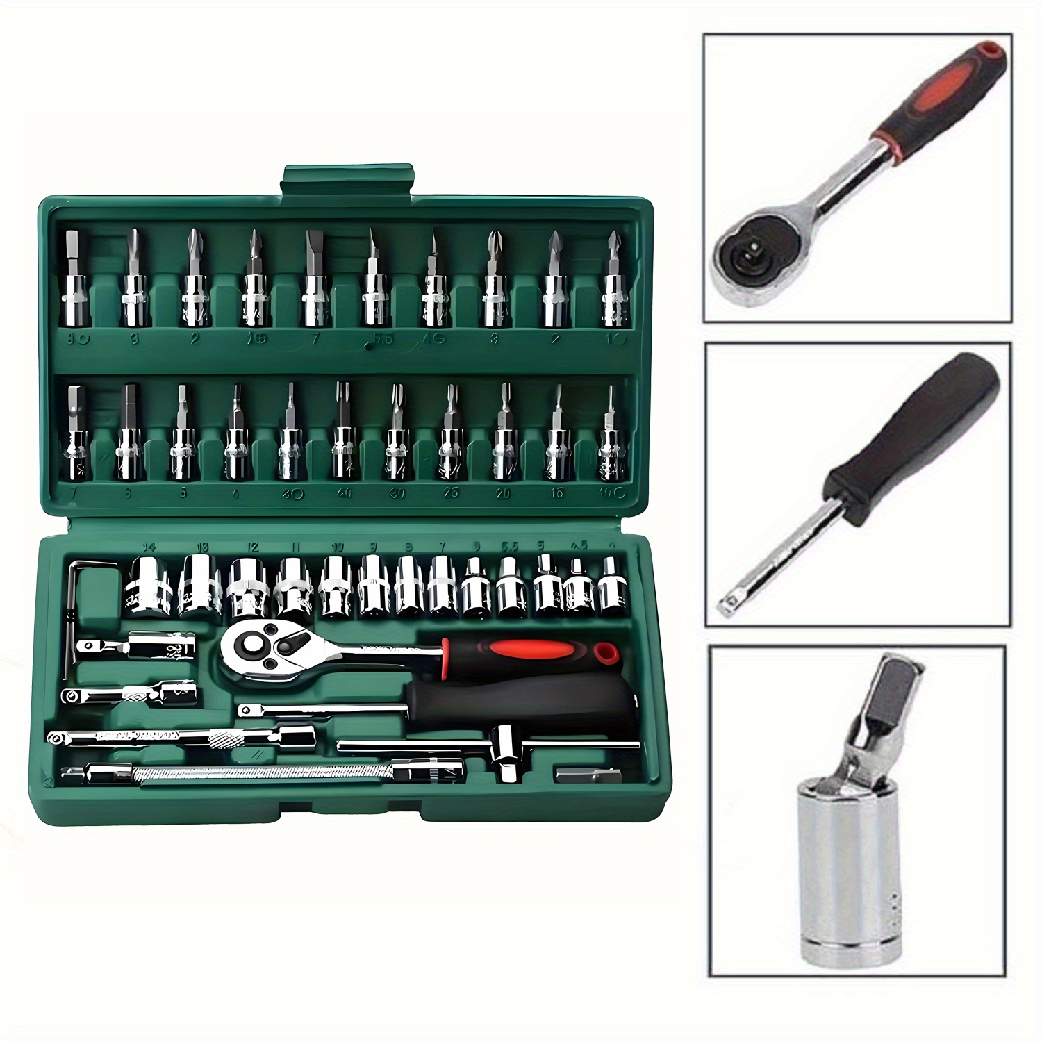 conjunto de ferramentas portáteis de   de automóveis,     para   de automóveis, bicicletas e motocicletas, conjunto de ferramentas manuais multifuncionais e conjunto de chave de   lb46&216-2 detalhes 4