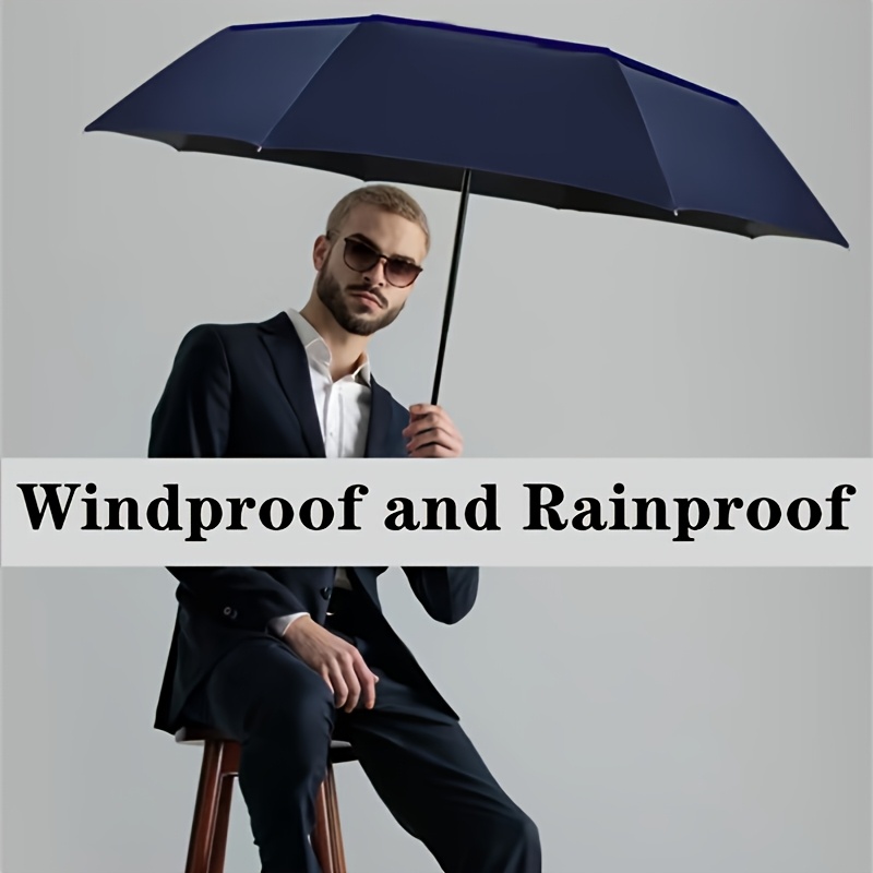 

Fashionable Automatic Folding Umbrella - Windproof And Waterproof, , With 8 Ribs, Suitable For Men And Women - An For Business Or Everyday Outdoor Activities, Great For Sports.